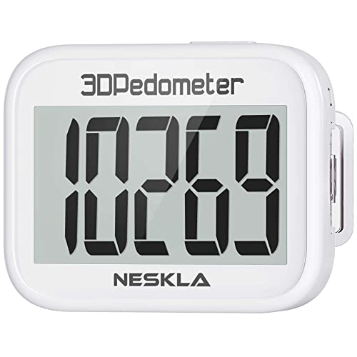 3D Pedometer for Walking, Simple Step Counter for Walking with Large Digital Display, Step Tracker with Removable Clip Lanyard, Accurately Track Steps for Men Women Kids Adults Seniors