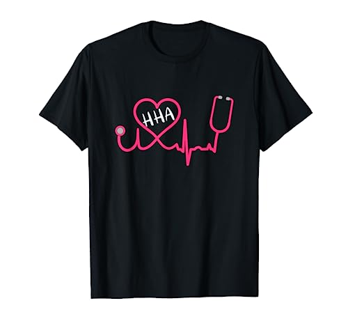 HHA Home Health Aide EKG Stethoscope Heart Cute T Shirt T-Shirt