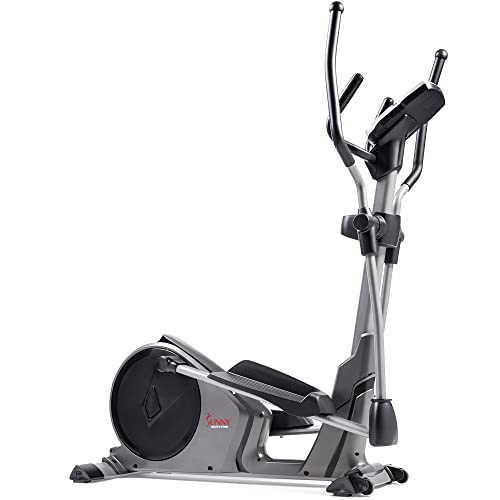 Sunny Health & Fitness Magnetic Elliptical Trainer Machine w/Device Holder, Programmable Monitor and Heart Rate Monitoring, 330 LB Max Weight – SF-E3912