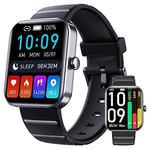 Blood Sugar Monitor Watch, Upgraded F21 Pro Painless Non-invasive Blood Glucose Smart Watch, Bluetooth Fashion Blood Glucose Testing Sports Watch for Men Women (Black)