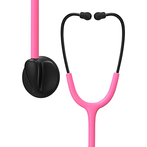 Clairre Pink Stethoscope for Nurses, Doctors and Nursing School Students, Single Head for Home Use Medical Supplies with Accessories Stethoscope Name Tag