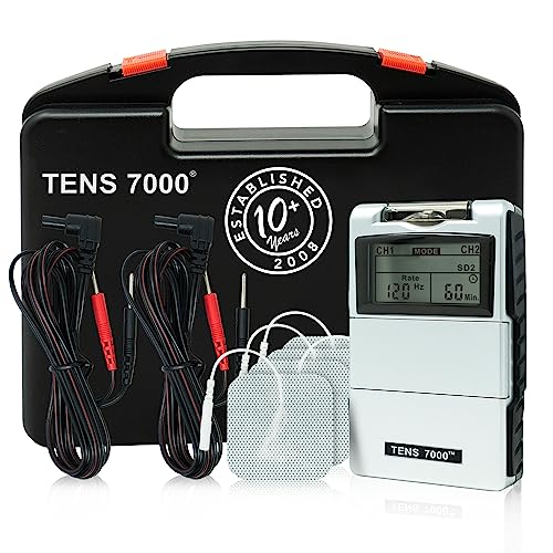 TENS 7000 Digital TENS Unit with Accessories – TENS Unit Muscle Stimulator for Back Pain Relief, TENS Machine, Neck Pain, Sciatica Pain Relief, Nerve Pain Relief