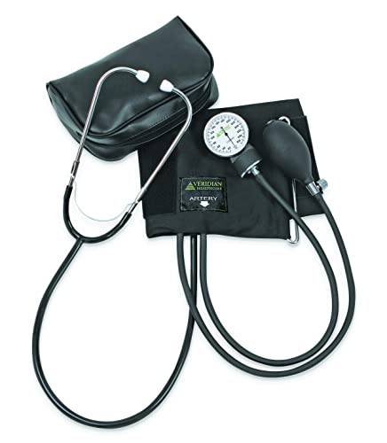 Veridian Healthcare Veridian Self-Taking Home Blood Pressure Kit with Attached Stethoscope, Latex Free, Adult, 1 Pound, 1 Count