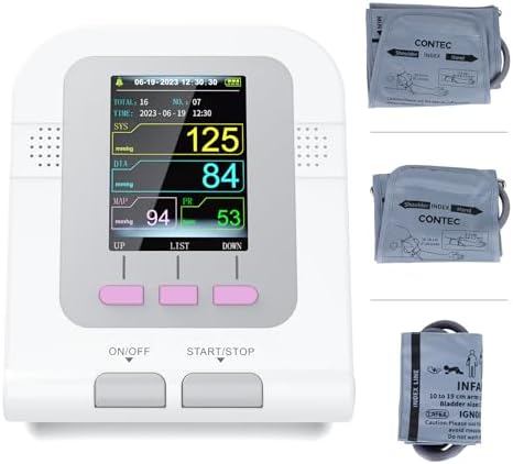 CONTEC Fully Automatic Blood Pressure Monitor Upper Arm Cuff 3 Mode 3 Cuffs Electronic Sphygmomanometer 300 Sets Memory